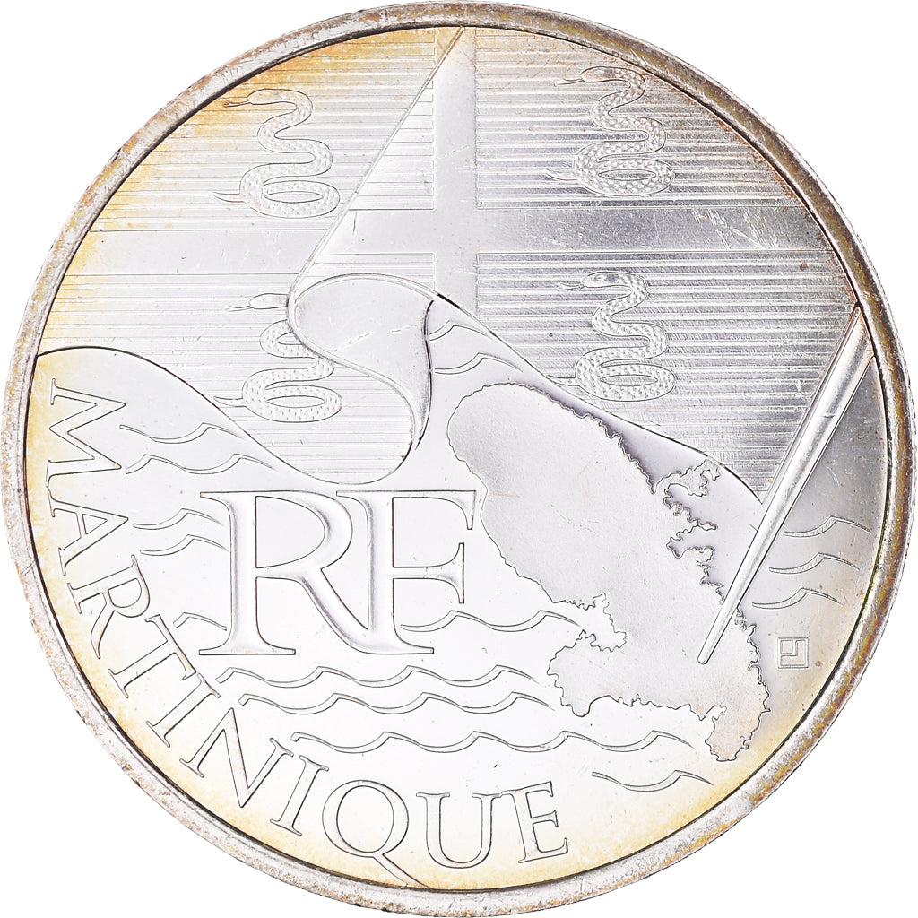 France, 10 Euro, 2010, Paris, Martinique, SPL, Argent, KM:1662