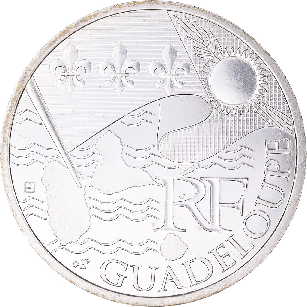France, 10 Euro, 2010, Paris, Guadeloupe, SPL, Argent, KM:1655
