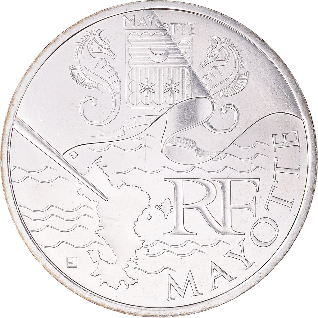 France, 10 Euro, 2011, Mayotte, MS(63), Silver, KM:1726