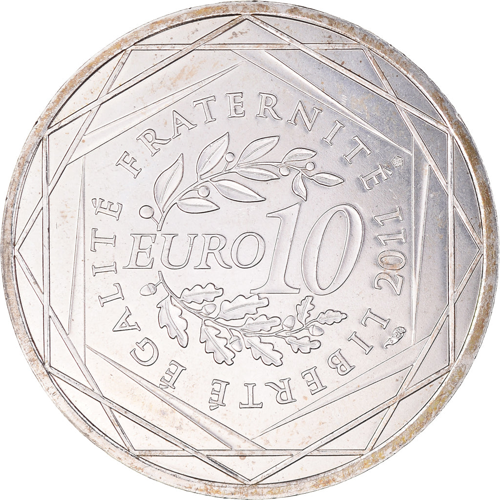 France, 10 Euro, 2011, Mayotte, MS(63), Silver, KM:1726