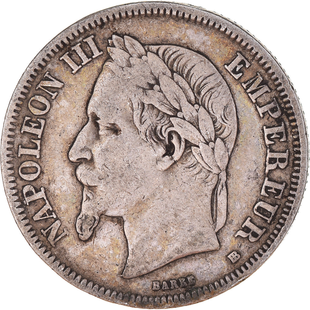 Moneta, Francja, Napoleon III, Napoléon III, 2 Francs, 1866, Strasbourg