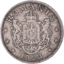 Coin, Romania, Ferdinand I, 2 Lei, 1924, Ferdinand I.Poissy., EF(40-45)