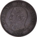 Moneda, Francia, Napoleon III, Napoléon III, 2 Centimes, 1855, Bordeaux, BC+