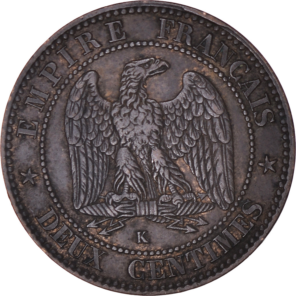 Moneta, Francja, Napoleon III, Napoléon III, 2 Centimes, 1855, Bordeaux