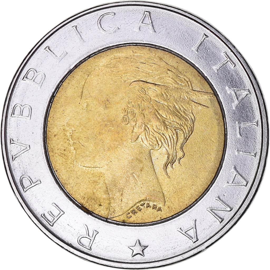 Coin, Italy, 500 Lire, 1996, Rome, EF(40-45), Bi-Metallic, KM:181