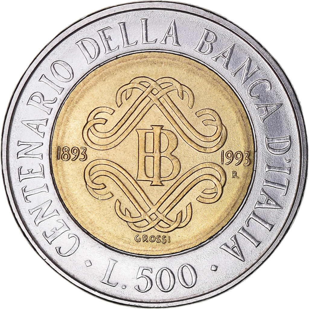 Munten, Italië, 500 Lire, 1993, Rome, ZF+, Bi-Metallic, KM:160