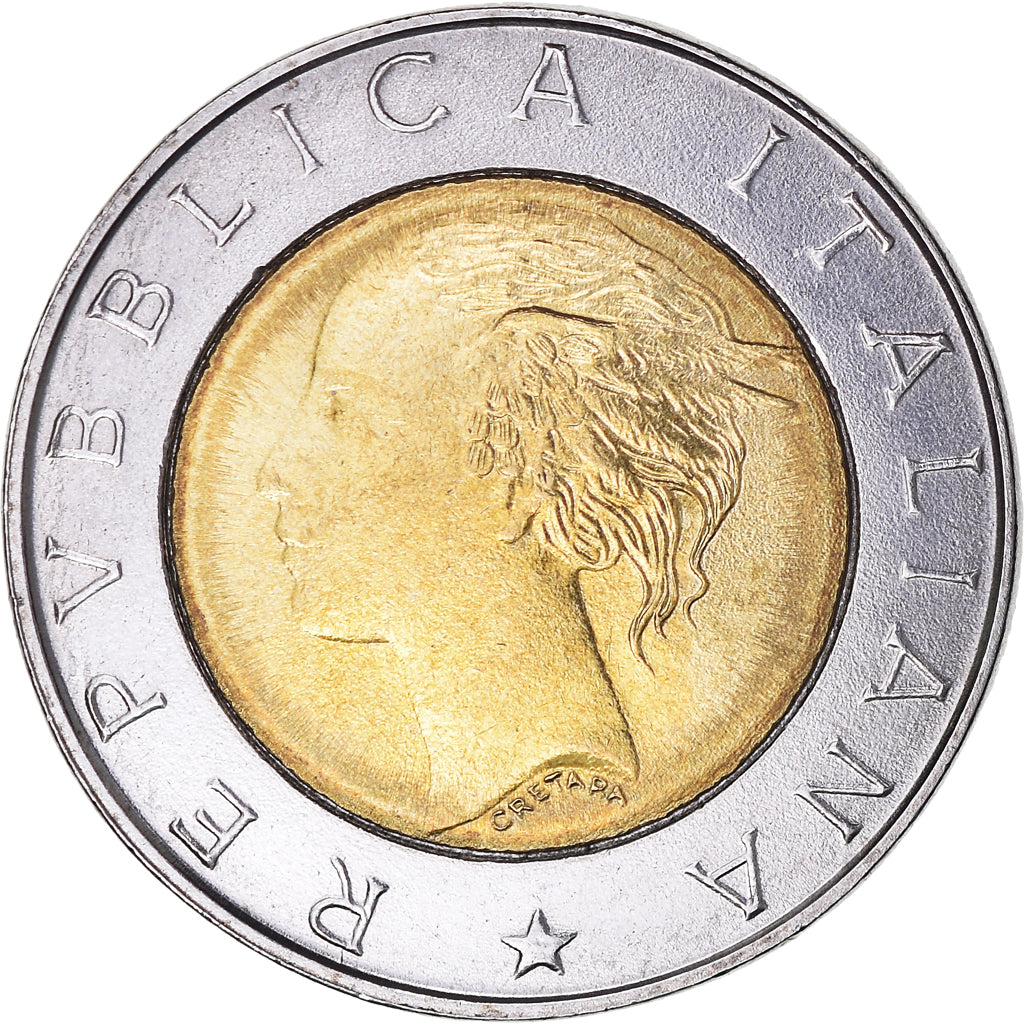 Coin, Italy, 500 Lire, 1997, Rome, AU(55-58), Bi-Metallic, KM:187
