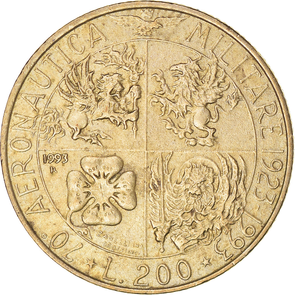Monnaie, Italie, 200 Lire, 1993, Rome, TB+, Bronzital, KM:155