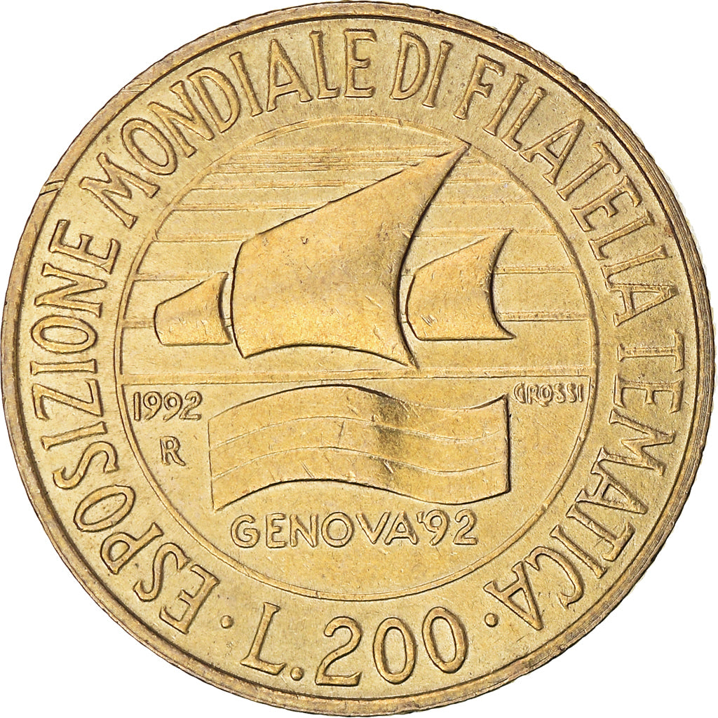 Munten, Italië, 200 Lire, 1992, Rome, ZF+, Bronzital, KM:151