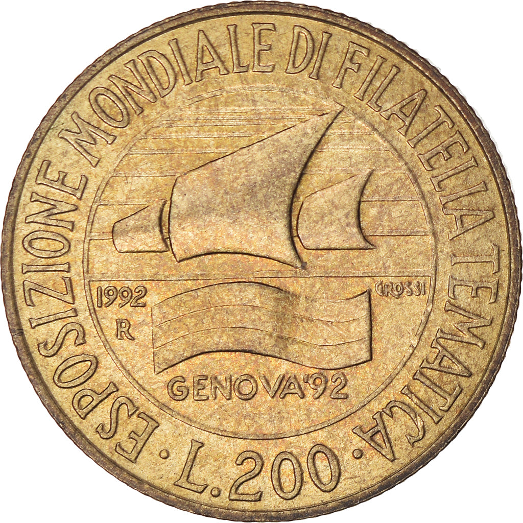 Munten, Italië, 200 Lire, 1992, Rome, FR+, Bronzital, KM:151