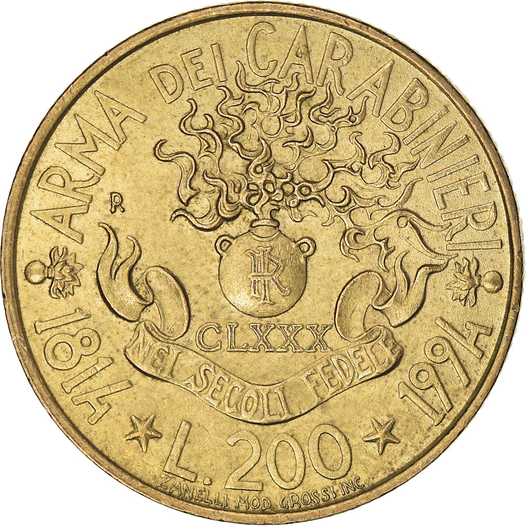 Munten, Italië, 200 Lire, 1994, Rome, ZF, Bronzital, KM:164