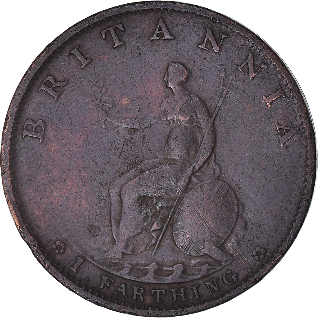 Coin, Great Britain, George III, Farthing, 1799, AU(50-53), Copper, KM:646