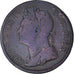 Coin, Ireland, 1/2 Penny, 1822, VF(30-35), Copper, KM:150