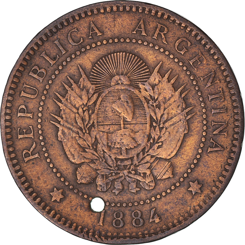 Munten, Argentinië, Centavo, 1884, FR, Bronzen, KM:32