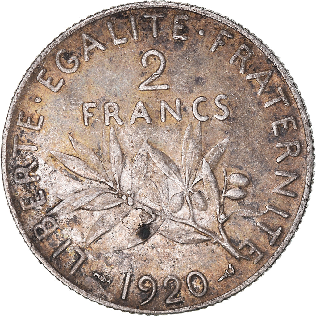 Monnaie, France, Semeuse, 2 Francs, 1920, Paris, TB+, Argent, Gadoury:532