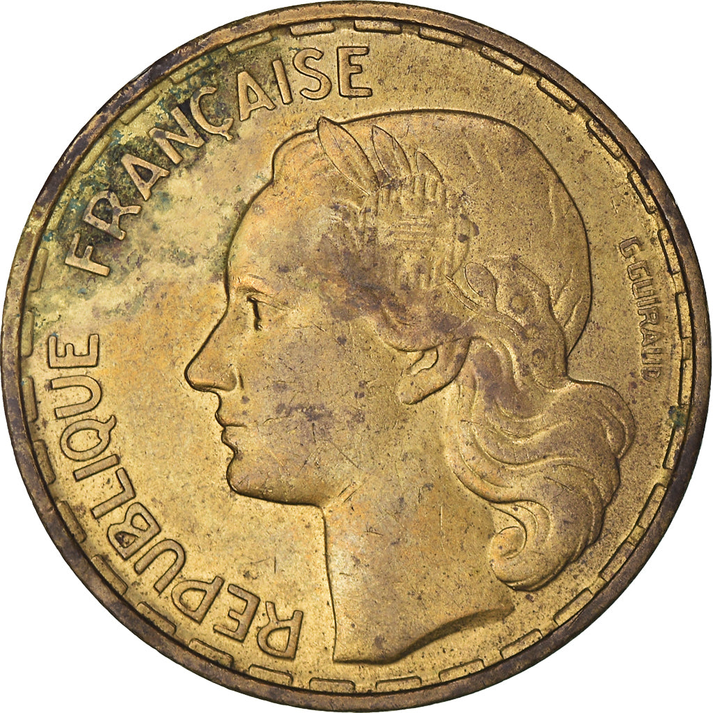 Moneta, Francia, Guiraud, 50 Francs, 1951, Paris, MB, Alluminio-bronzo