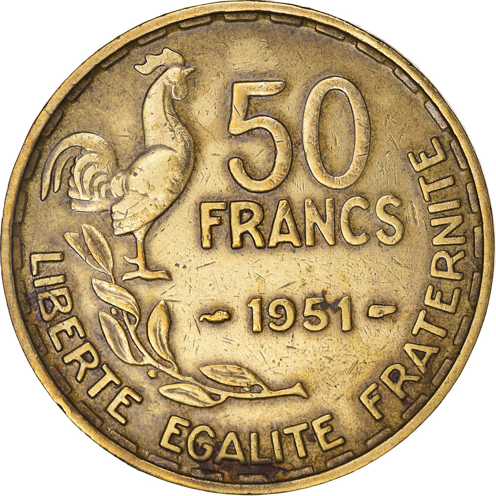Münze, Frankreich, Guiraud, 50 Francs, 1951, Paris, S, Aluminum-Bronze