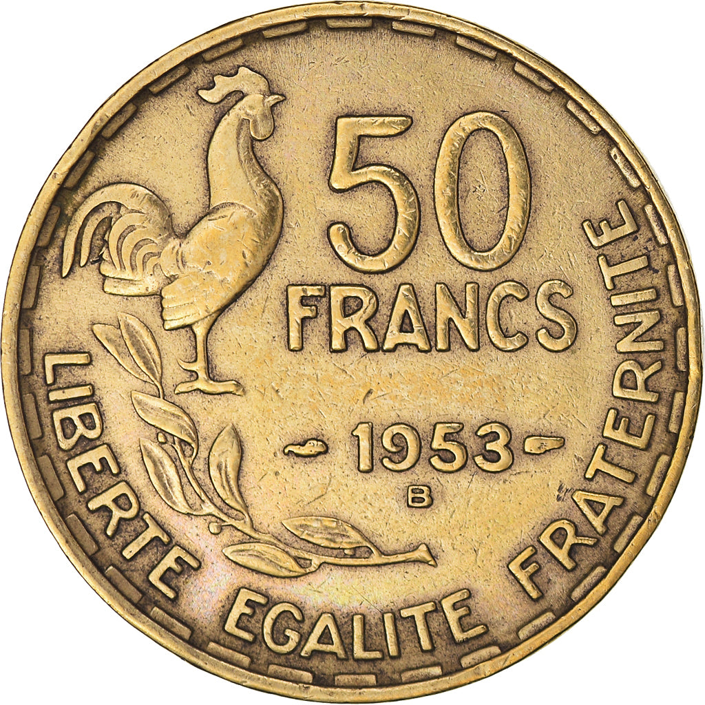 Munten, Frankrijk, Guiraud, 50 Francs, 1953, Beaumont - Le Roger, FR+