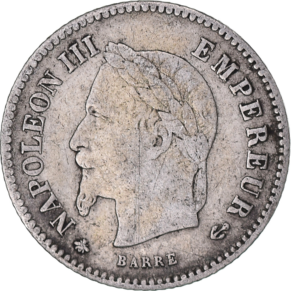 Coin, France, Napoleon III, 20 Centimes, 1867, Paris, VF(30-35), Silver