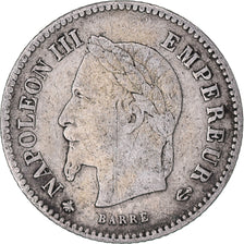 Münze, Frankreich, Napoleon III, 20 Centimes, 1867, Paris, S+, Silber, KM:808.1