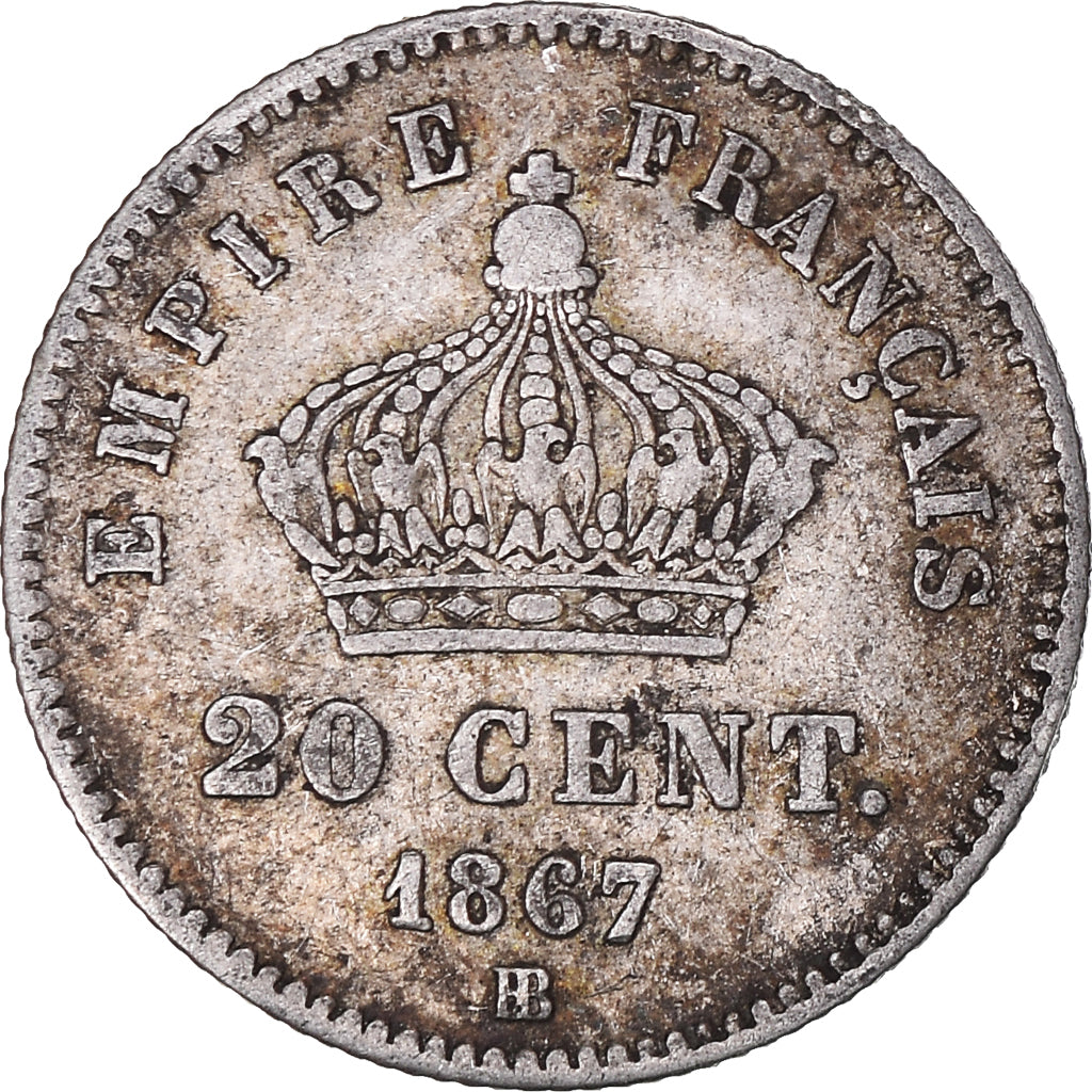 Coin, France, Napoleon III, Napoléon III, 20 Centimes, 1867, Strasbourg