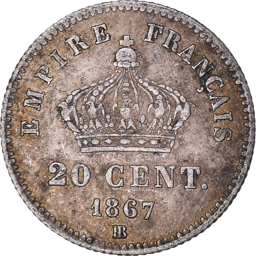 Coin, France, Napoleon III, Napoléon III, 20 Centimes, 1867, Strasbourg