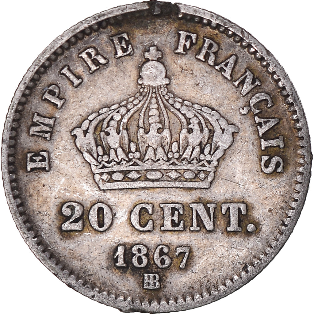 Monnaie, France, Napoleon III, Napoléon III, 20 Centimes, 1867, Strasbourg, TB