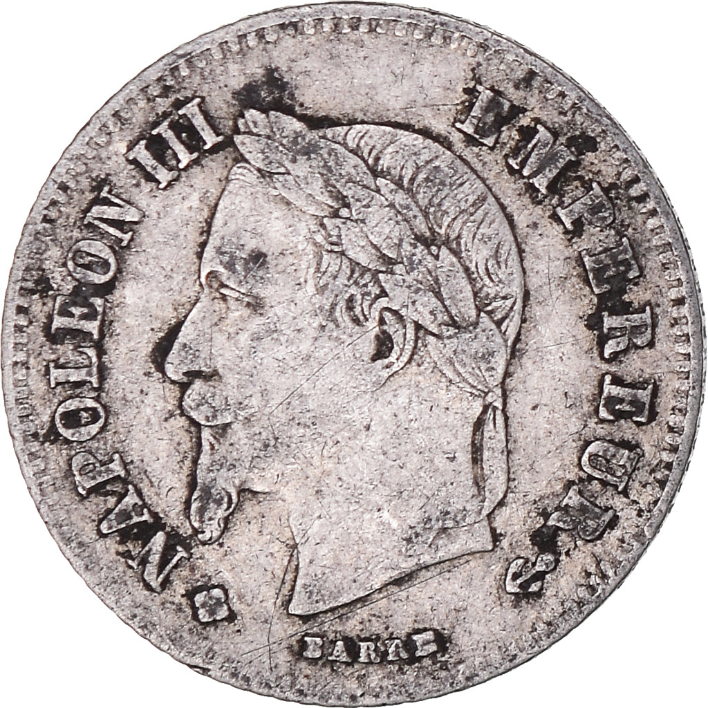 Coin, France, Napoleon III, 20 Centimes, 1866, Strasbourg, VF(30-35), Silver