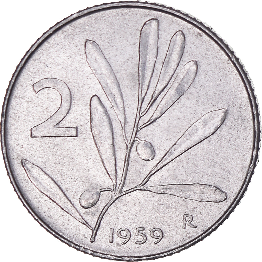 Monnaie, Italie, 2 Lire, 1959, Rome, TTB, Aluminium, KM:94