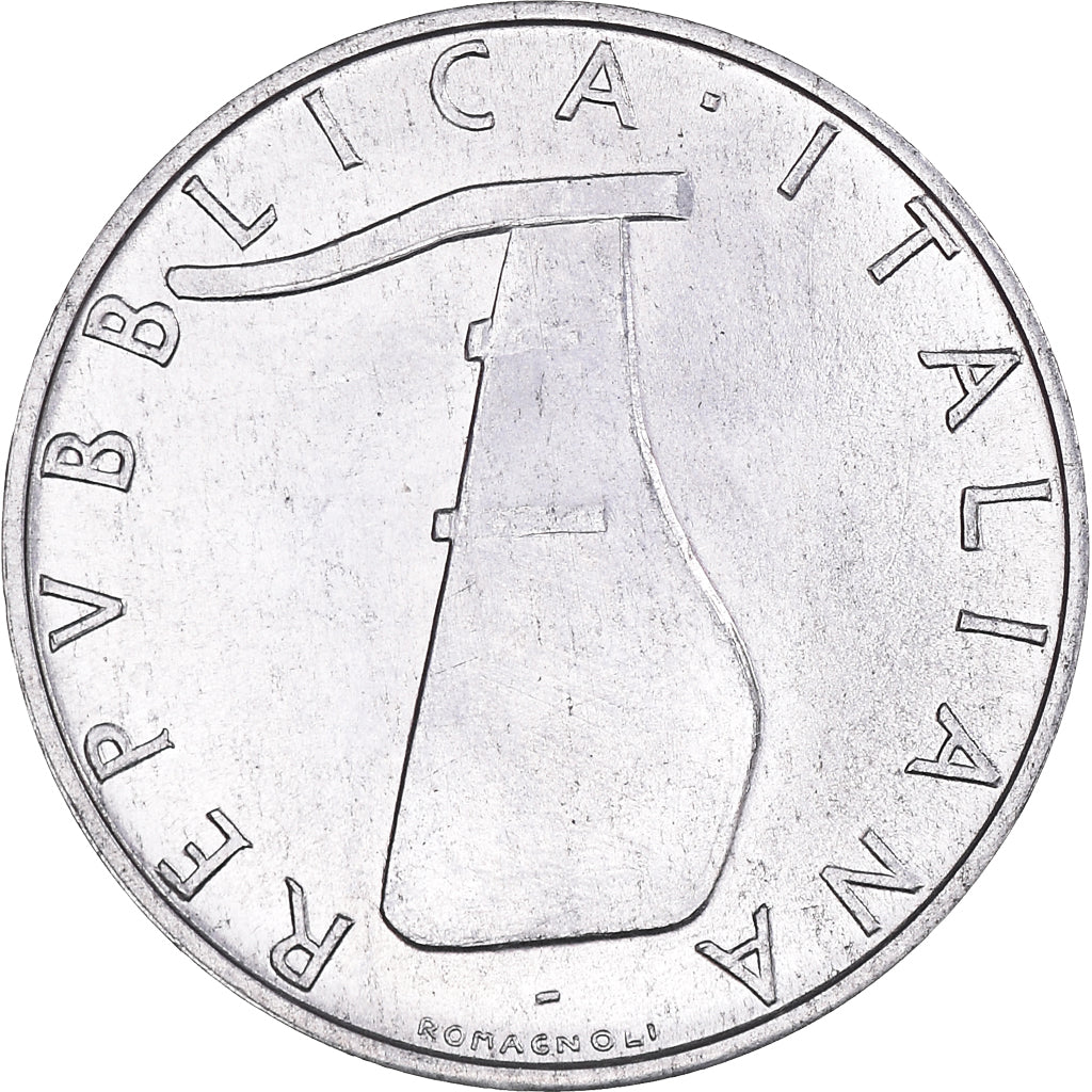 Munten, Italië, 5 Lire, 1974, Rome, ZF+, Aluminium, KM:92