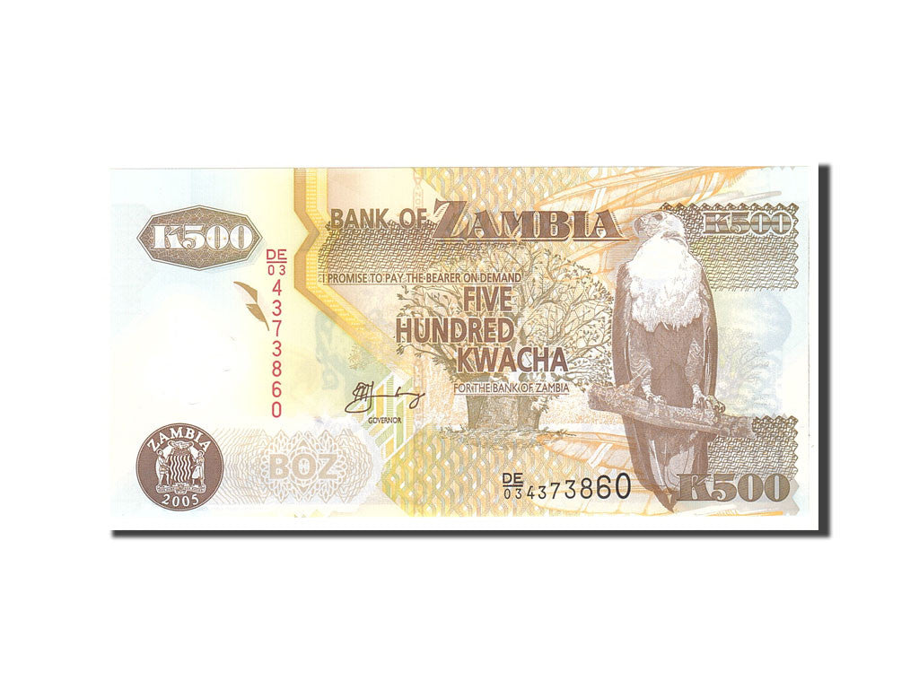 Banknote, Zambia, 500 Kwacha, 2005, Undated, KM:43d, UNC(65-70)