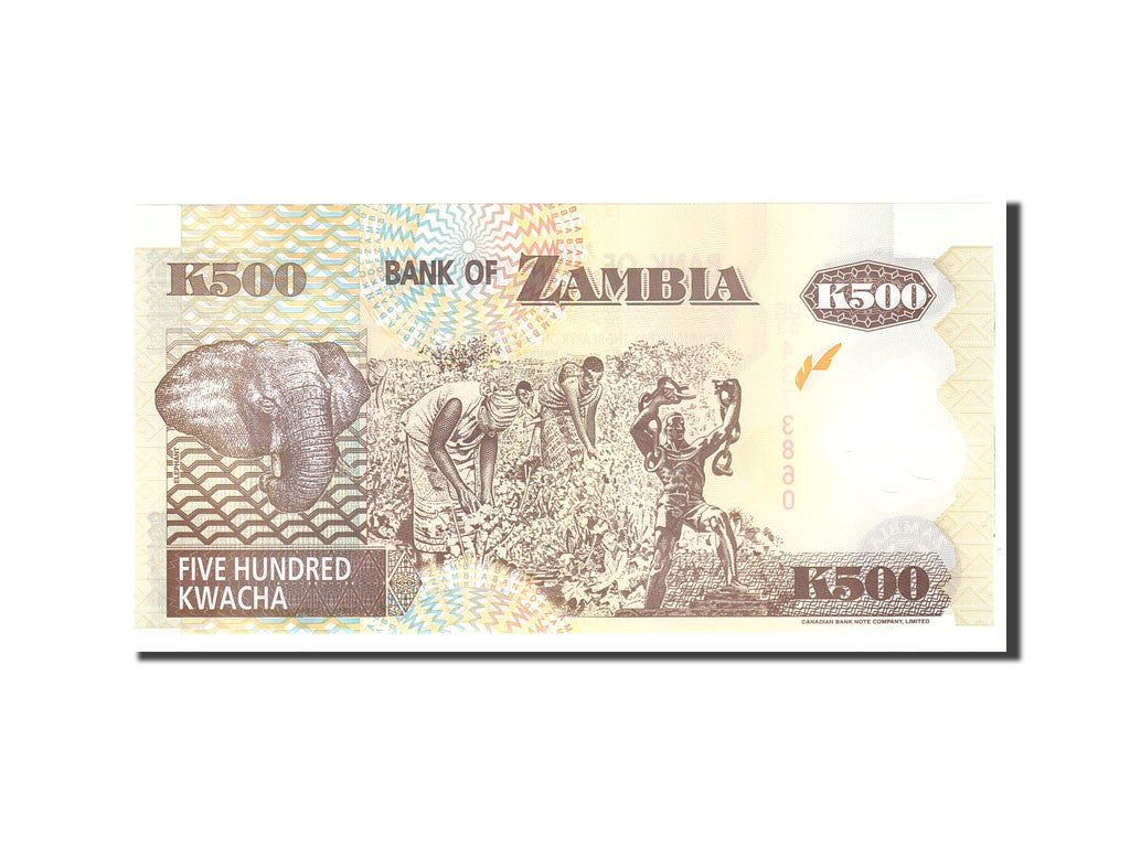 Banknote, Zambia, 500 Kwacha, 2005, Undated, KM:43d, UNC(65-70)