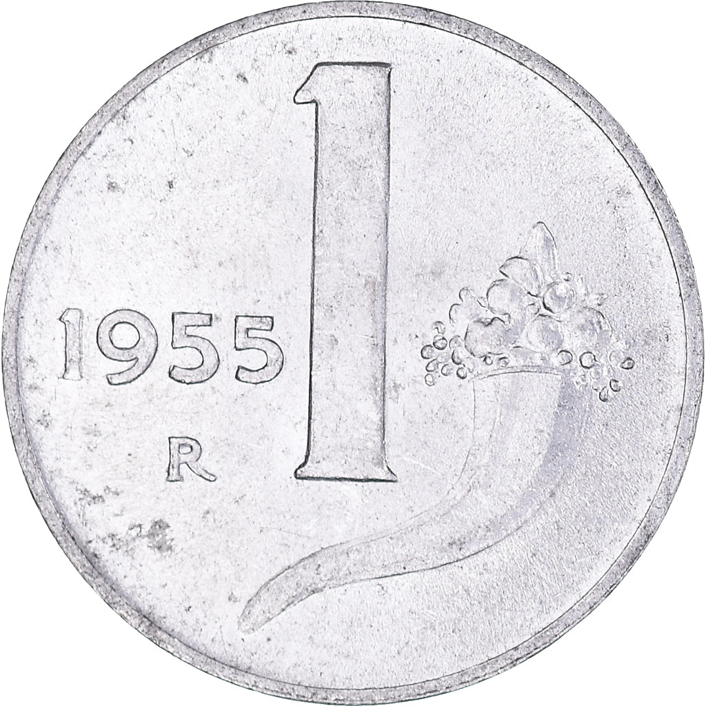 Coin, Italy, Lira, 1955, Rome, EF(40-45), Aluminum, KM:91