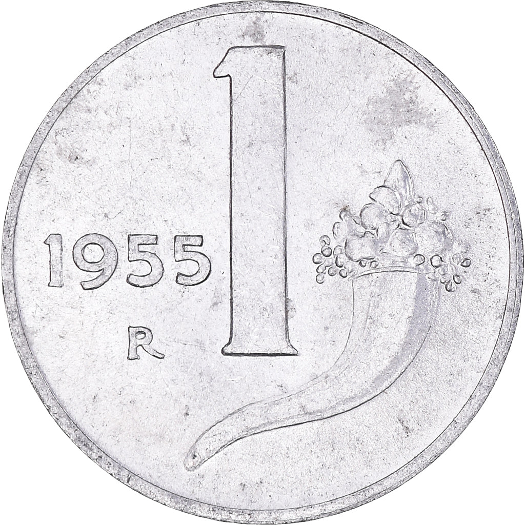 Coin, Italy, Lira, 1955, Rome, EF(40-45), Aluminum, KM:91
