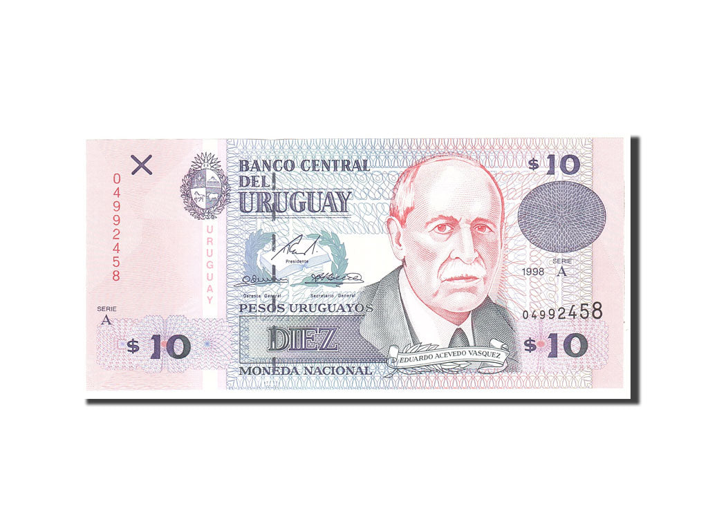 Banknote, Uruguay, 10 Pesos Uruguayos, 1998, Undated, KM:81a, UNC(65-70)