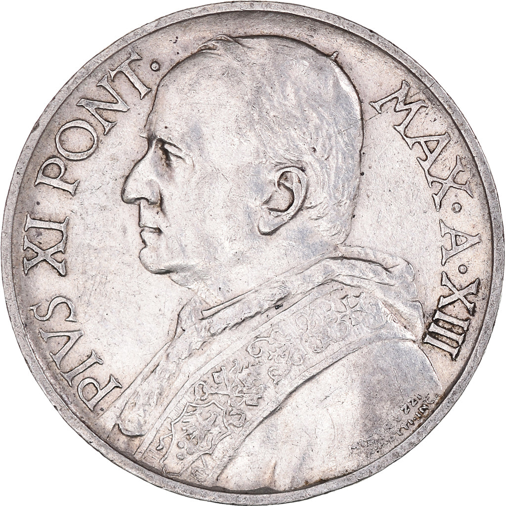 Coin, VATICAN CITY, Pius XI, 5 Lire, 1934, EF(40-45), Silver, KM:7
