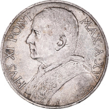 Coin, VATICAN CITY, Pius XI, 5 Lire, 1936, EF(40-45), Silver, KM:7