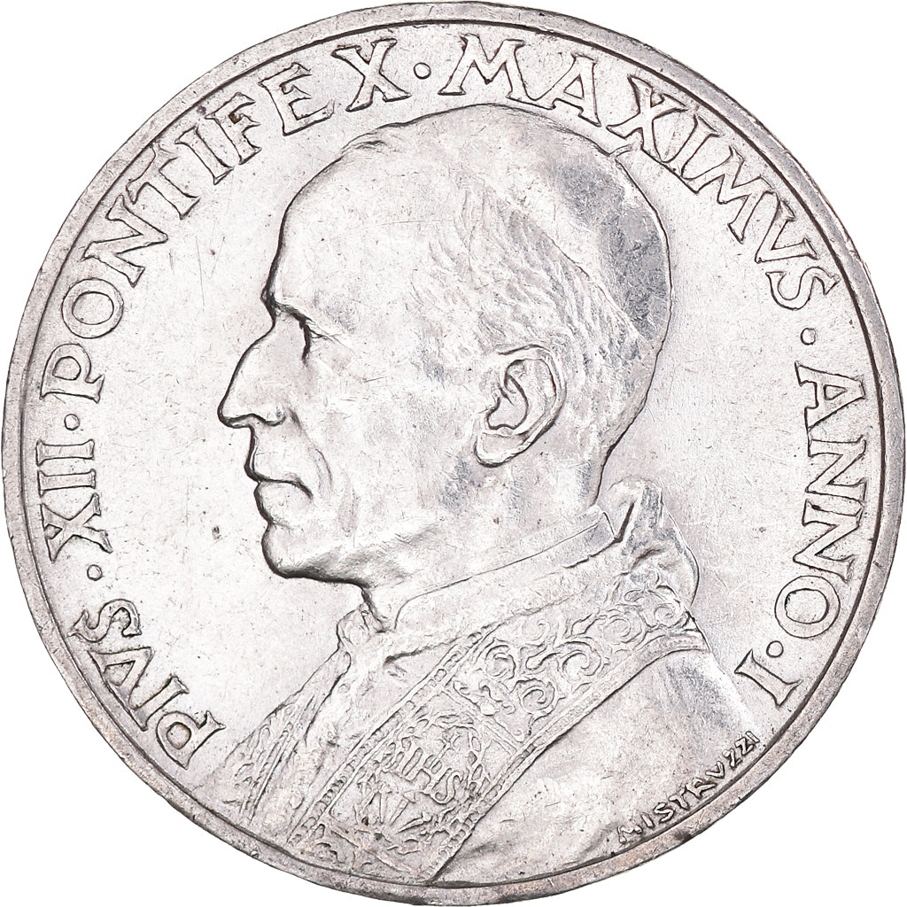 Münze, Vatikanstadt, Pius XII, 5 Lire, 1939, VZ, Silber, KM:28