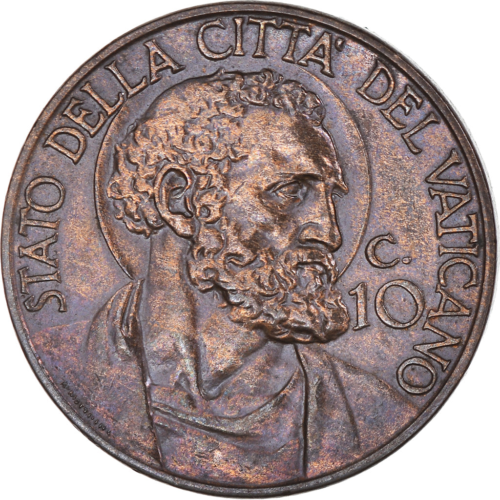 Moneta, CITTÀ DEL VATICANO, Pius XI, 10 Centesimi, 1930, BB+, Bronzo, KM:2