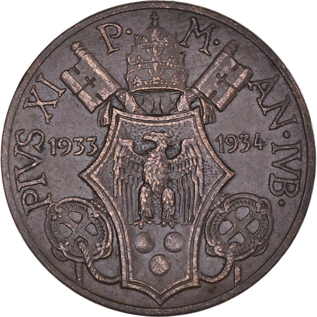 Coin, VATICAN CITY, Pius XI, 10 Centesimi, 1933-1934, Jubilee., AU(50-53)