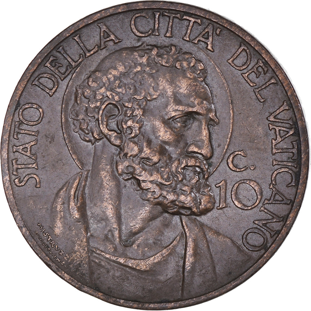 Coin, VATICAN CITY, Pius XI, 10 Centesimi, 1933-1934, Jubilee., AU(50-53)