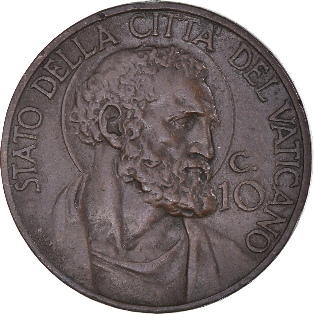 Moneta, CITTÀ DEL VATICANO, Pius XI, 10 Centesimi, 1934, BB+, Bronzo, KM:2