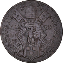 Coin, VATICAN CITY, Pius XI, 10 Centesimi, 1932, EF(40-45), Bronze, KM:2