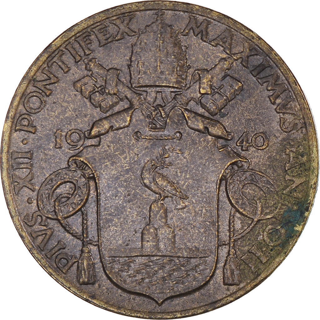 Monnaie, Cité du Vatican, Pius XII, 10 Centesimi, 1940, TB+, Bronze-Aluminium