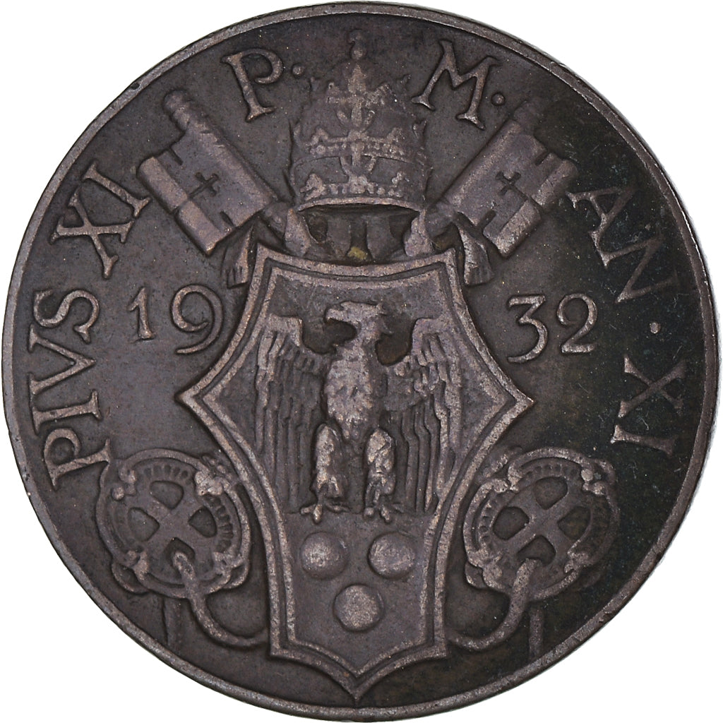 Coin, VATICAN CITY, Pius XI, 5 Centesimi, 1932, EF(40-45), Bronze, KM:1
