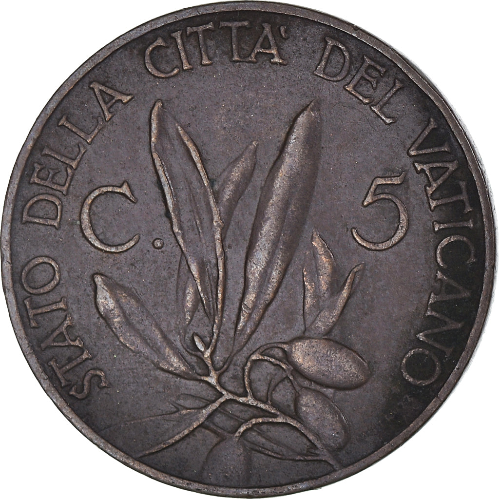 Coin, VATICAN CITY, Pius XI, 5 Centesimi, 1932, EF(40-45), Bronze, KM:1