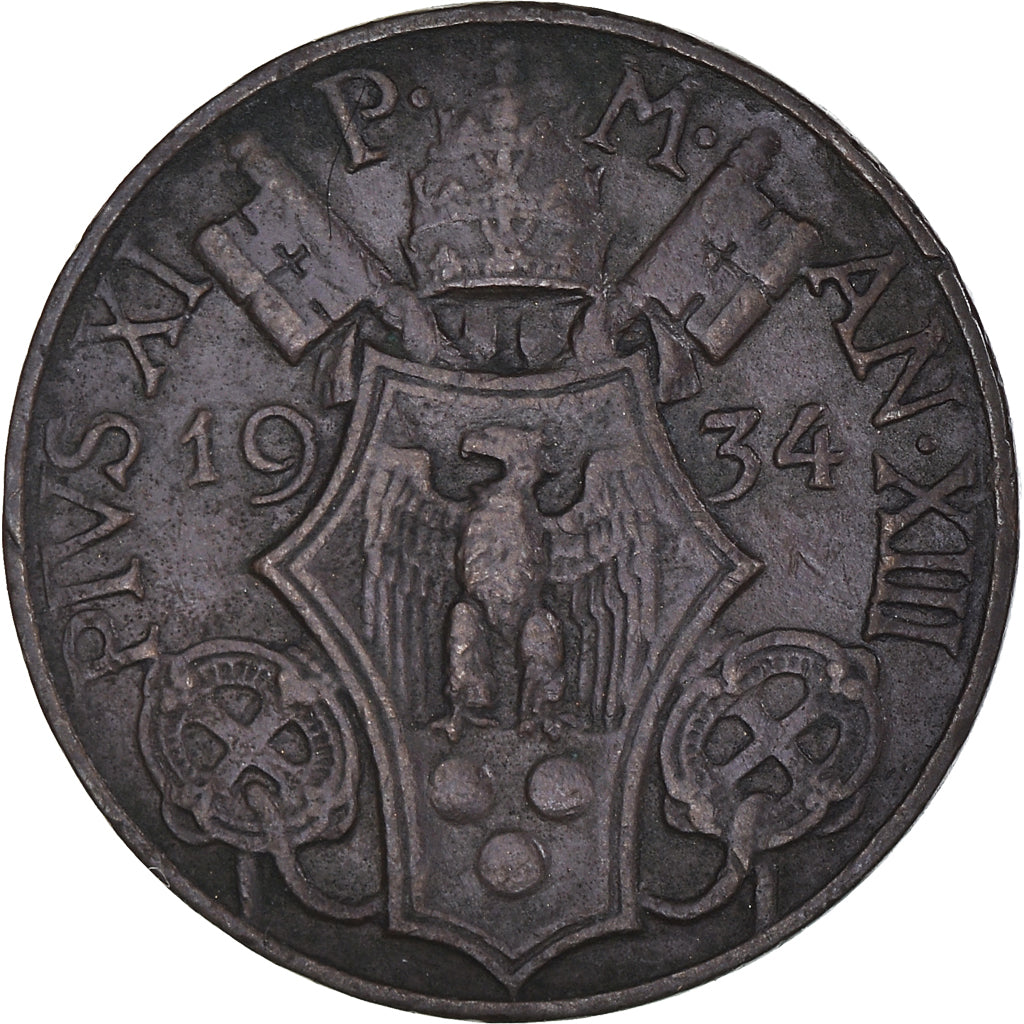 Moneta, CITTÀ DEL VATICANO, Pius XI, 5 Centesimi, 1934, Roma, BB, Bronzo, KM:1