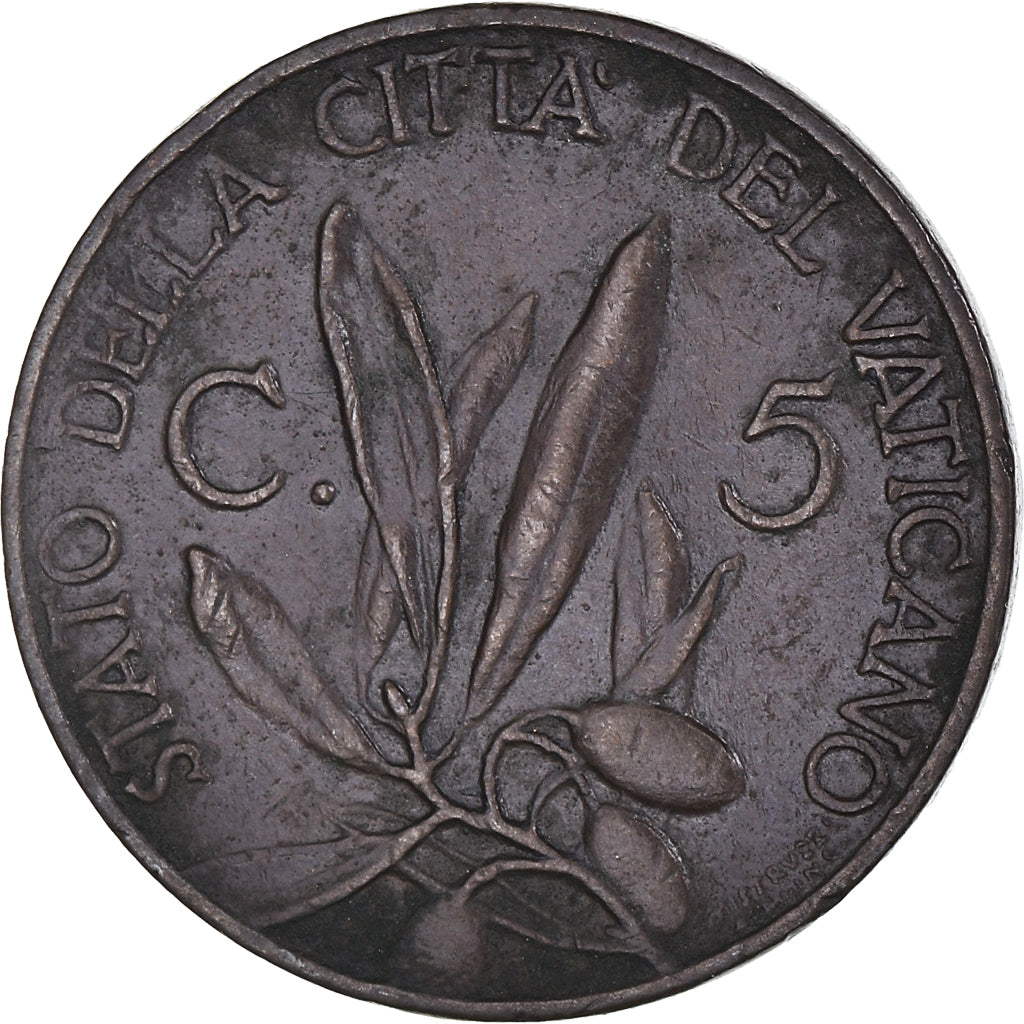 Moneta, CITTÀ DEL VATICANO, Pius XI, 5 Centesimi, 1934, Roma, BB, Bronzo, KM:1