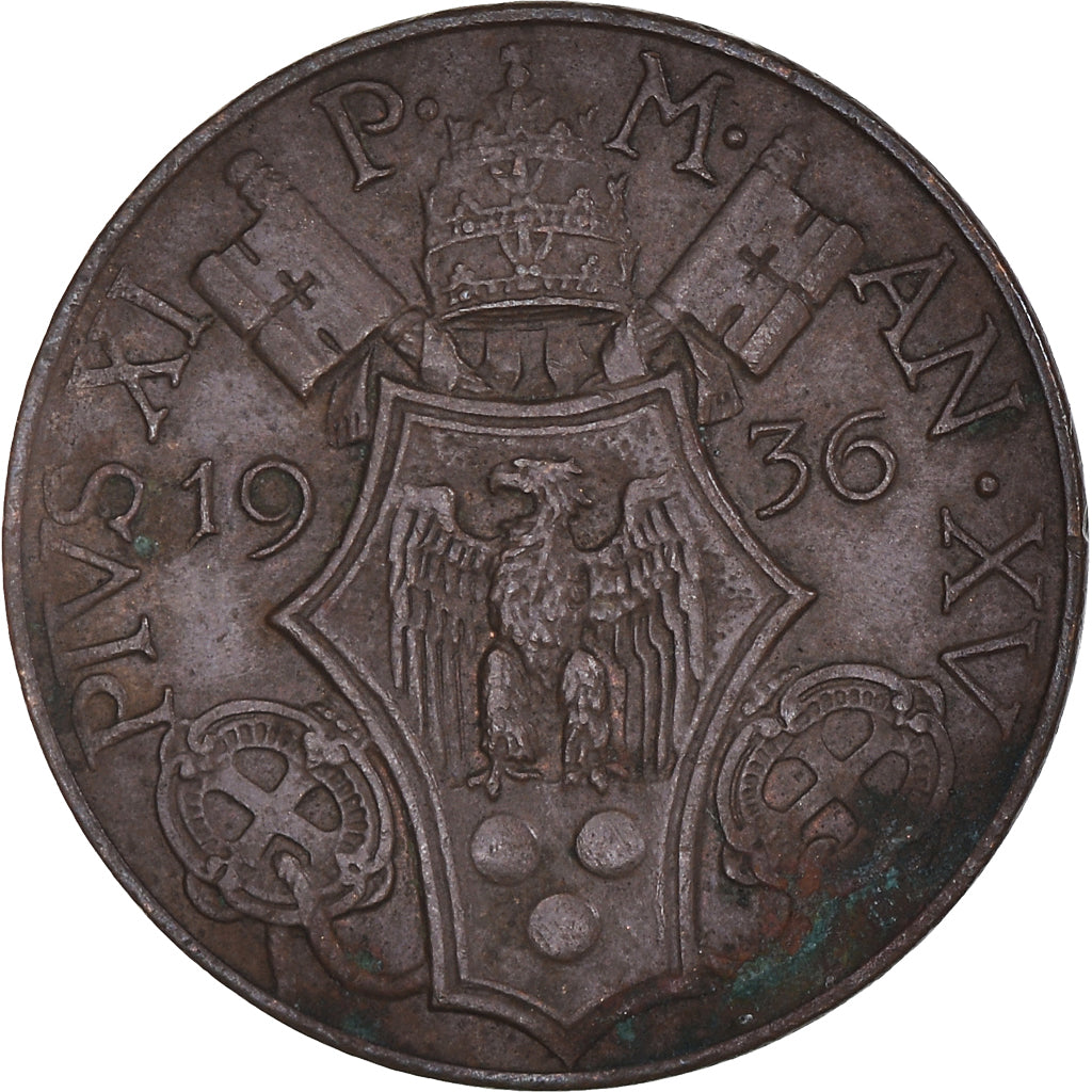 Coin, VATICAN CITY, Pius XI, 5 Centesimi, 1936, EF(40-45), Bronze, KM:1