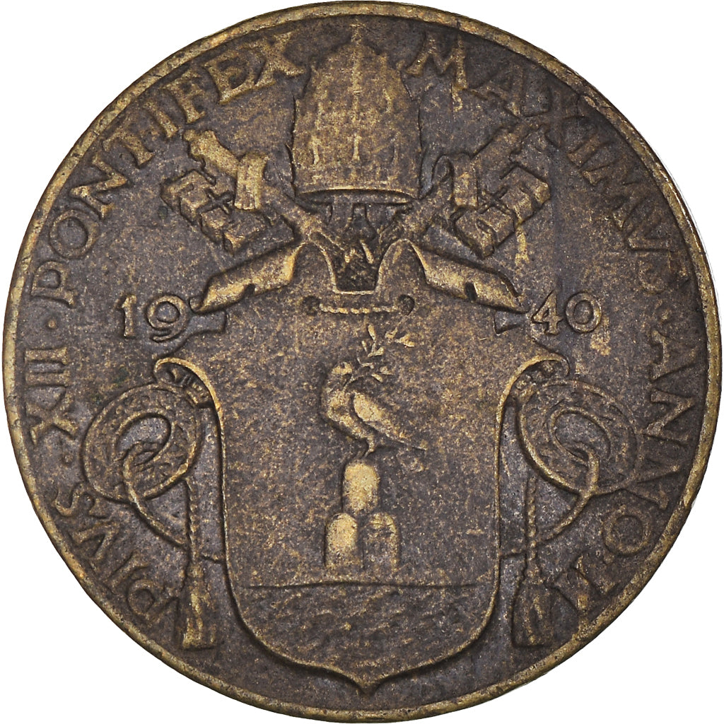 Coin, VATICAN CITY, Pius XII, 5 Centesimi, 1940, EF(40-45), Aluminum-Bronze